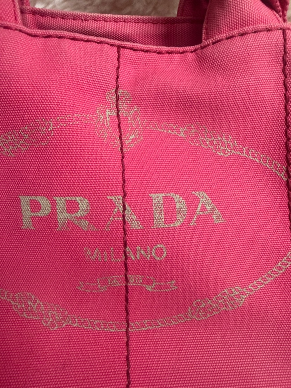 Prada Hot Pink Canapa Canvas Tote with crossbody strap - Picture 10 of 11